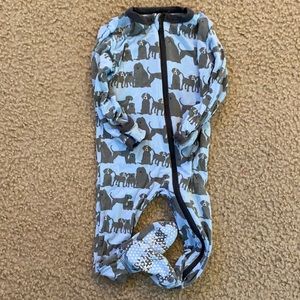 Baby blue dog 6-9 month onsie